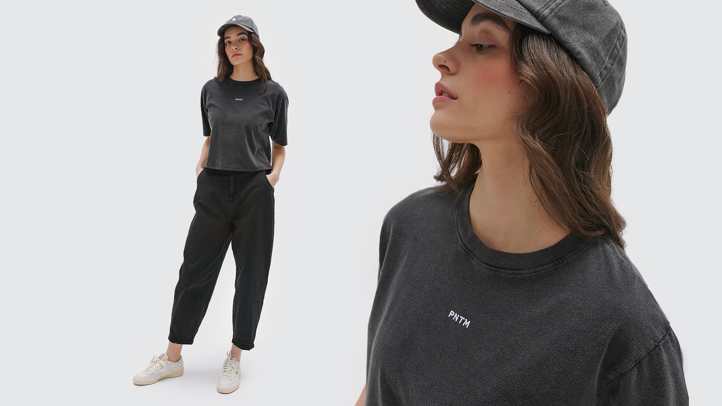 PNTM Embroidery Cropped Organic T-Shirt