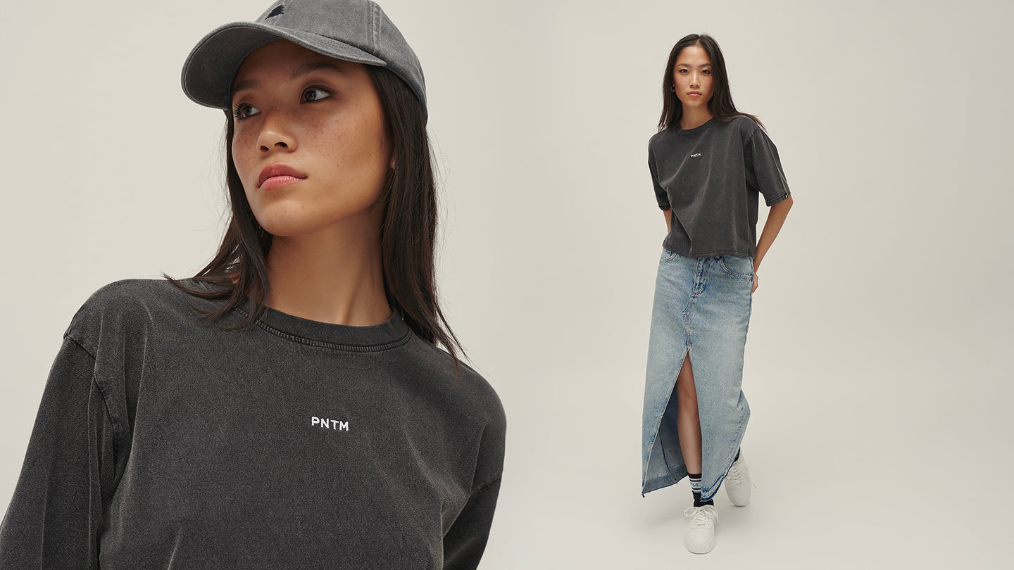 PNTM Embroidery Cropped Organic T-Shirt