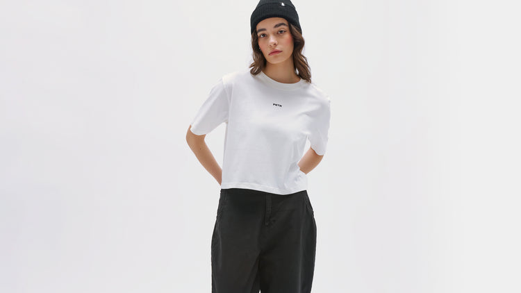 PNTM Embroidery Cropped Organic T-Shirt