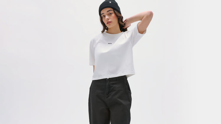PNTM Embroidery Cropped Organic T-Shirt
