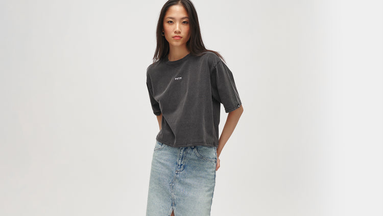 PNTM Embroidery Cropped Organic T-Shirt