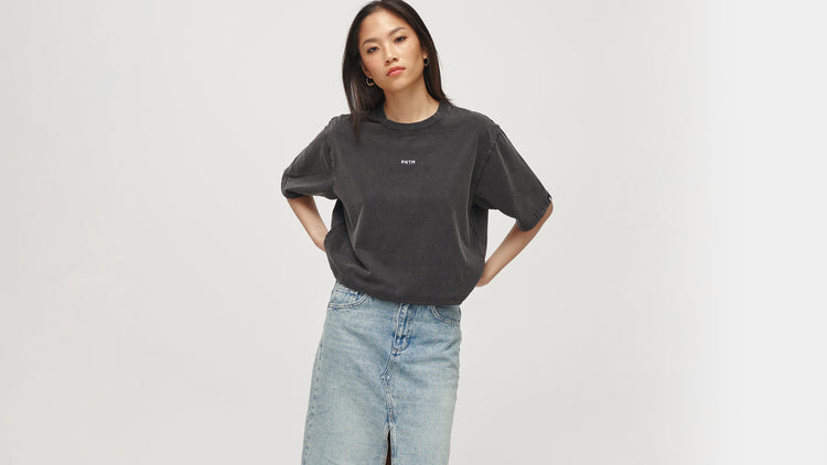 PNTM Embroidery Cropped Organic T-Shirt